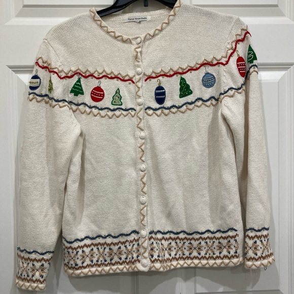 Cute Ugly Christmas Sweater / Christmas Cardigan measure women’s Large - Picture 2 of 15
